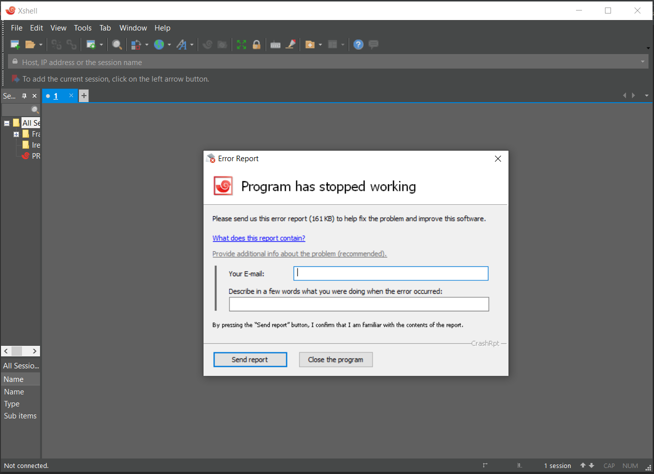 XShell crashing on start-up/new tab. [3] - Forum Archive - NetSarang ...